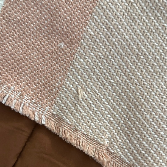 RACHEL Rachel Roy Pink and Cream Geometric Throw Blanket with Tassels - Picture 5 of 8